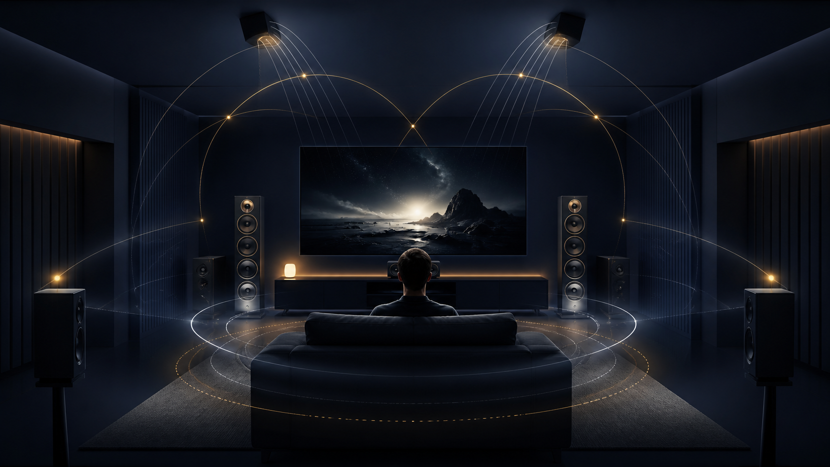 Dolby Atmosの高さ方向を含む空間音響イメージ